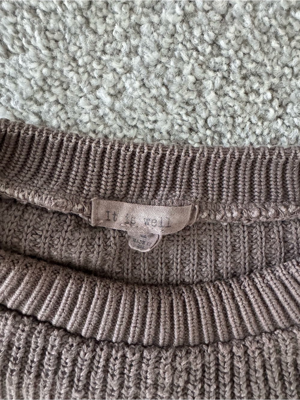 Women's Crewneck Ribbed Sweater in Chocolate Brown - Picture 3 of 3